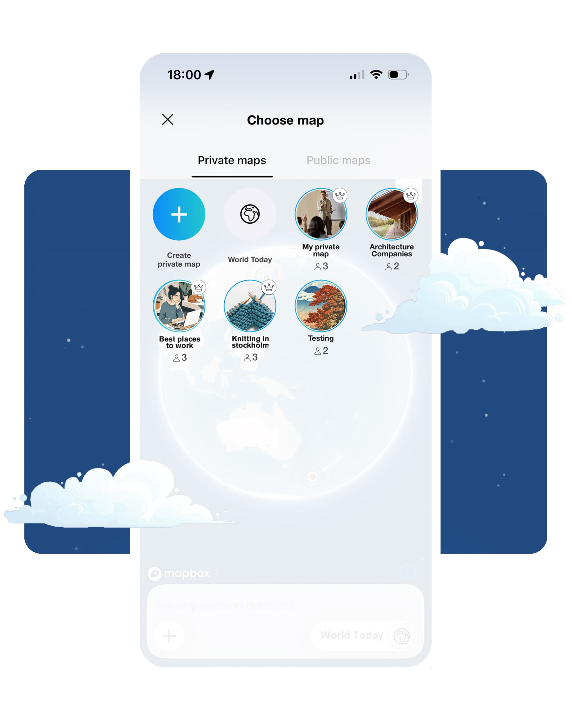 Private and public Livlymaps maps side by side